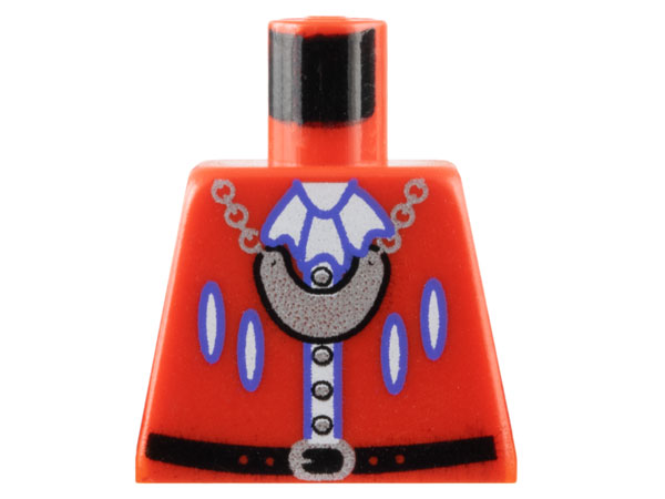 Torso Pirate Imperial Armada Black Belt, Silver Buttons, Necklace Pattern