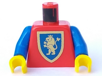 Torso Castle Crusaders Gold Lion Shield Pattern / Blue Arms / Yellow Hands
