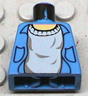 Torso Shirt Open with Collar and Pockets over Light Gray Sweater, Yellow Neck Pattern