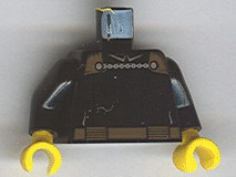 Torso SW Cape Chain Clasp and Belt Pattern (Dooku) / Black Arms / Yellow Hands