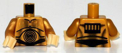 Torso SW C-3PO Pattern / Pearl Gold Arms / Pearl Light Gold Hands