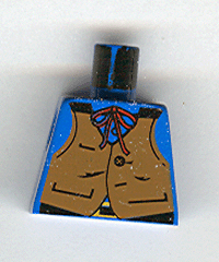 Torso Western Cowboy Brown Vest, Buckle, String Bow Tie Pattern