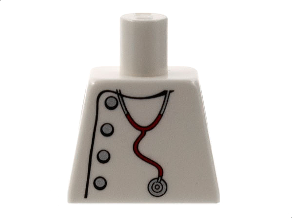 Torso Studios Lab Coat, Silver Buttons, Stethoscope Pattern (Mad Scientist)