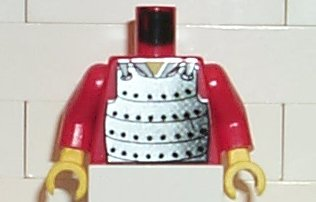 Torso Castle Ninja Armor Plate Mail Pattern / Red Arms / Yellow Hands