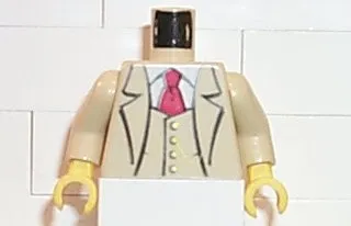 Torso Studios Suit Jacket with Vest and Red Tie Pattern (Gent) / Tan Arms / Yellow Hands