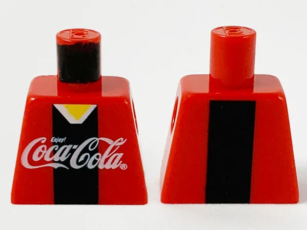 Torso Coca-Cola Logo with V-Neck Shirt and Black Stripe Pattern