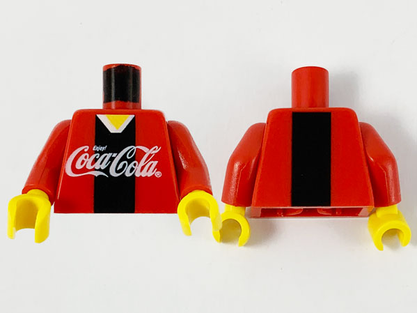 Torso Coca-Cola Logo with V-Neck Shirt and Black Stripe Pattern / Red Arms / Yellow Hands