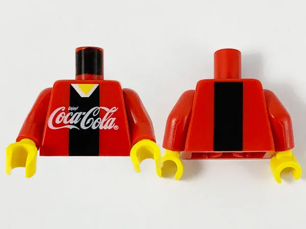 Torso Coca-Cola Logo with V-Neck Shirt and Black Stripe Pattern / Red Arms / Yellow Hands