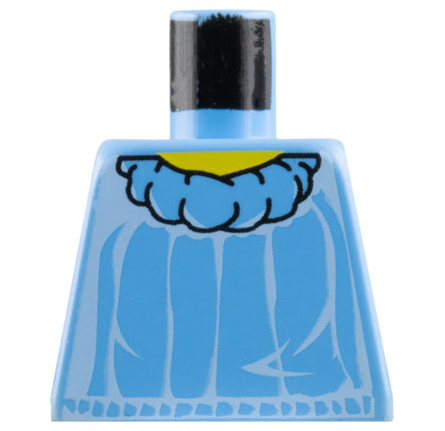 Torso Blouse with Puffy Collar and White Creases, Yellow Neck Pattern