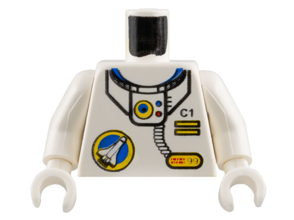 Torso Space Port Logo, Tube and 'C1' with Two Yellow Bars Pattern / White Arms / White Hands