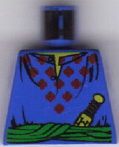 Torso Tunic with Red Diamonds, Green Sash, Yellow Dagger and Neck Pattern