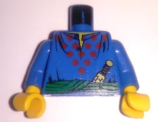 Torso Tunic with Red Diamonds, Green Sash, Yellow Dagger and Neck Pattern / Blue Arms / Yellow Hands