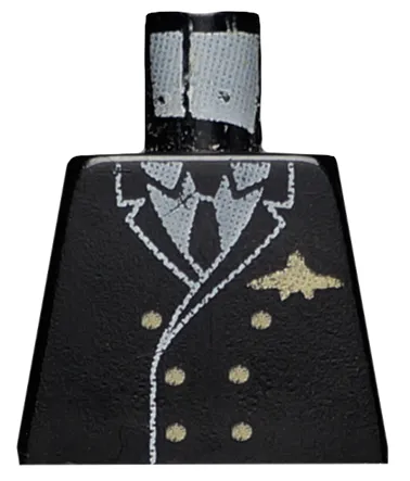 Torso Airplane Pilot, Suit Double Breasted, Tie, Gold Buttons and Logo Pin Pattern