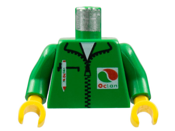 Torso Octan Logo Jacket with Pen Pattern / Green Arms / Yellow Hands
