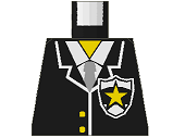 Torso Police Suit with Yellow Star Badge Pattern