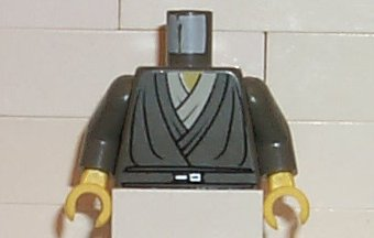 Torso SW Layered Shirt, White Undershirt, Silver Buckle Pattern / Dark Gray Arms / Yellow Hands