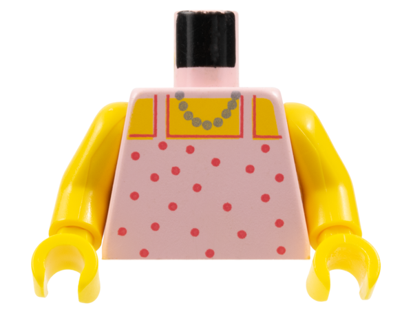 Torso Paradisa Red Dot Top with Gold Necklace Pattern / Yellow Arms / Yellow Hands