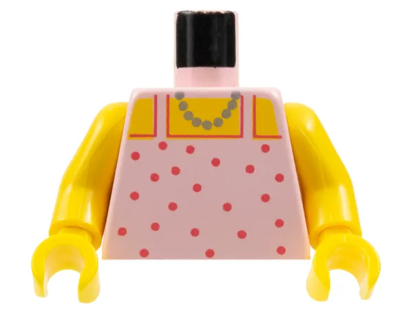 Torso Paradisa Red Dot Top with Gold Necklace Pattern / Yellow Arms / Yellow Hands