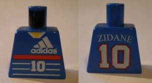 Torso Soccer Adidas Logo, Red Stripe, Number 10, Zidane on Back Pattern