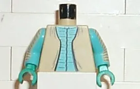 Torso SW Vest with Sky Blue Shirt Pattern (Greedo) / Sky Blue Arms Printed / Dark Turquoise Hands