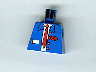 Torso Train Suit Open, Notepad, Red Long Tie and Logo Pattern