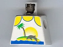 Torso Paradisa Tank Top, Palm Tree and Dolphin Pattern