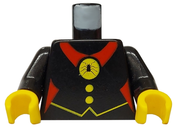 Torso Castle Fright Knights Red Spider Medal Pattern / Black Arms / Yellow Hands