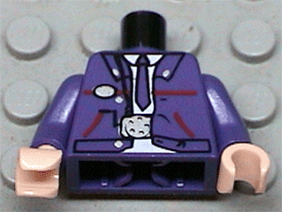 Torso Harry Potter Bus Driver Jacket and Dark Purple Tie Pattern / Dark Purple Arms / Light Nougat Hands