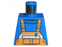 Torso Overalls Orange with Pen in Pocket and Reflective Stripe Shirt Pattern