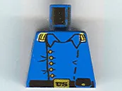 Torso Western Cavalry Uniform, 5 Buttons, Black Belt and Pouch, Gold Buckle with 'US' Pattern