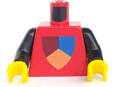 Torso Castle Classic Shield Tri-Colored Pattern / Black Arms / Yellow Hands