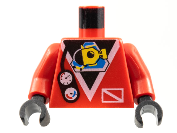 Torso Divers Submarine Logo and Gauges Pattern / Red Arms / Black Hands