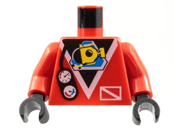 Torso Divers Submarine Logo and Gauges Pattern / Red Arms / Black Hands