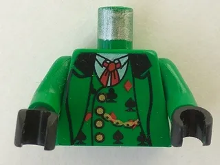 Torso Western Bandit Card Suit Vest and Gold Fob Pattern / Green Arms / Black Hands