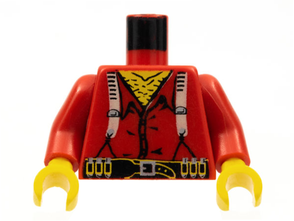 Torso Western Bandit Suspenders and Ammunition on Belt Pattern / Red Arms / Yellow Hands