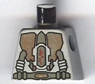 Torso Spacesuit with Gold Armor Panels and Dark Gray Tubes, Belt and Display with Red Zig Zag Line Pattern
