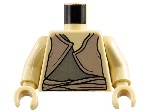 Torso SW Gungan Dark Gray and Sand Red Shirts Pattern / Tan Arms / Tan Hands