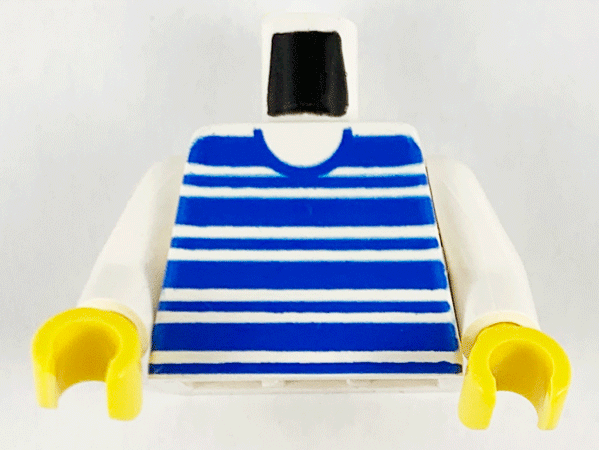 Torso Horizontal Blue Stripes Pattern / White Arms / Yellow Hands