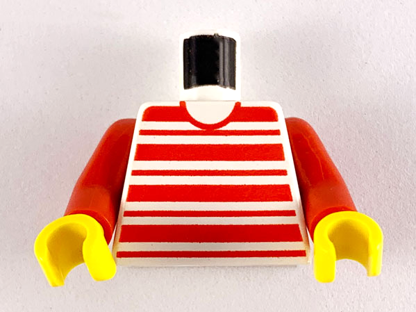 Torso Horizontal Red Stripes Pattern / Red Arms / Yellow Hands