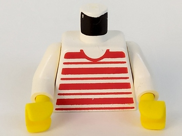 Torso Horizontal Red Stripes Pattern / White Arms / Yellow Hands