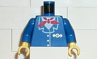 Torso Train Jacket and Red Scarf Pattern / Blue Arms / Yellow Hands