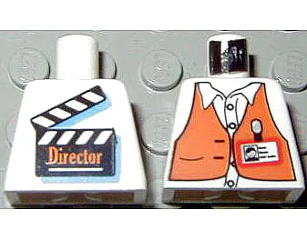 Torso Studios Director Brown Vest, ID Badge, Film Slate on Back Pattern