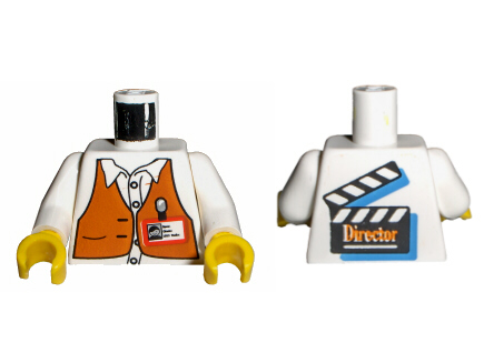 Torso Studios Director Brown Vest, ID Badge, Film Slate on Back Pattern / White Arms / Yellow Hands