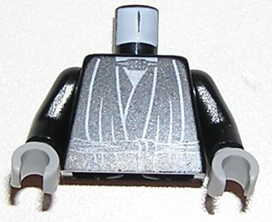 Torso SW Layered Robes over White Shirt, Waist Sash Pattern / Black Arms / Light Bluish Gray Hands