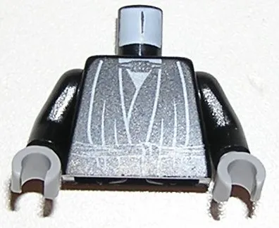 Torso SW Layered Robes over White Shirt, Waist Sash Pattern / Black Arms / Light Bluish Gray Hands