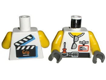 Torso Studios Grip Sunglasses, Screwdriver, Film Slate on Back Pattern / Yellow Arms / Dark Gray Hands