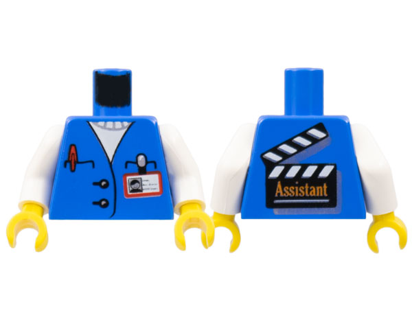 Torso Studios Assistant ID Badge, Pen, Film Slate on Back Pattern / White Arms / Yellow Hands