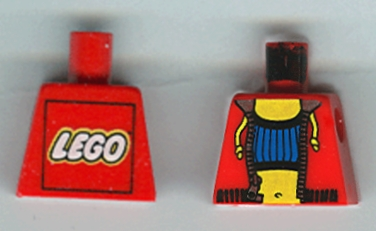 Torso Jacket Open with Pull Strings, Silver Zipper and Collar, and Black Waistband over Blue Crop Top, Yellow Neck and Stomach with Navel, LEGO Logo on Back Pattern