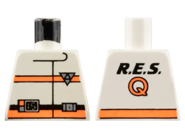 Torso Res-Q Orange Stripes, 15 on Belt and Back Logo Pattern