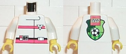 Torso Res-Q Orange Stripes, Soccer Logo on Back Pattern / White Arms / Yellow Hands